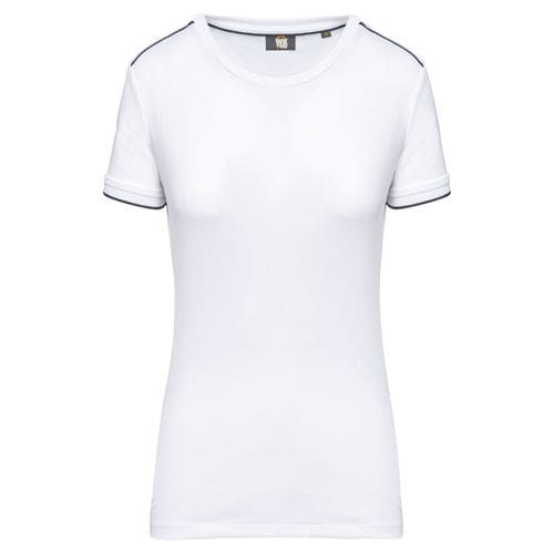 T-shirt de senhora DayToDay de manga curta - PS WK3021 WHITE NAVY id425 janv23